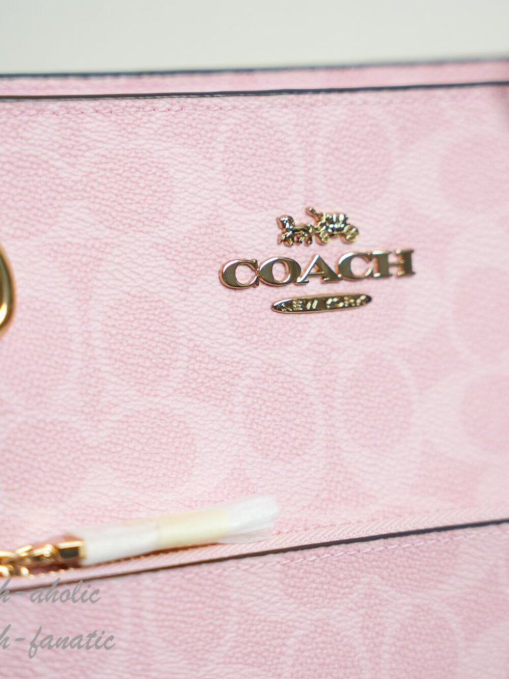 COACH CEA21 Station Tote Bag In Signature Canvas Leather Powder Pink NWT - Picture 8 of 11